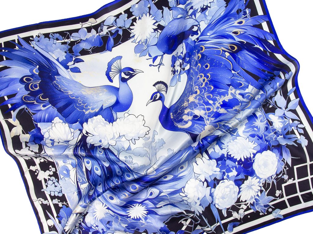apaszka jedwabna PEACOCKS-SCARF