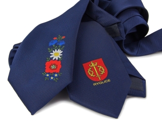 Krawat z tkanym logo 4